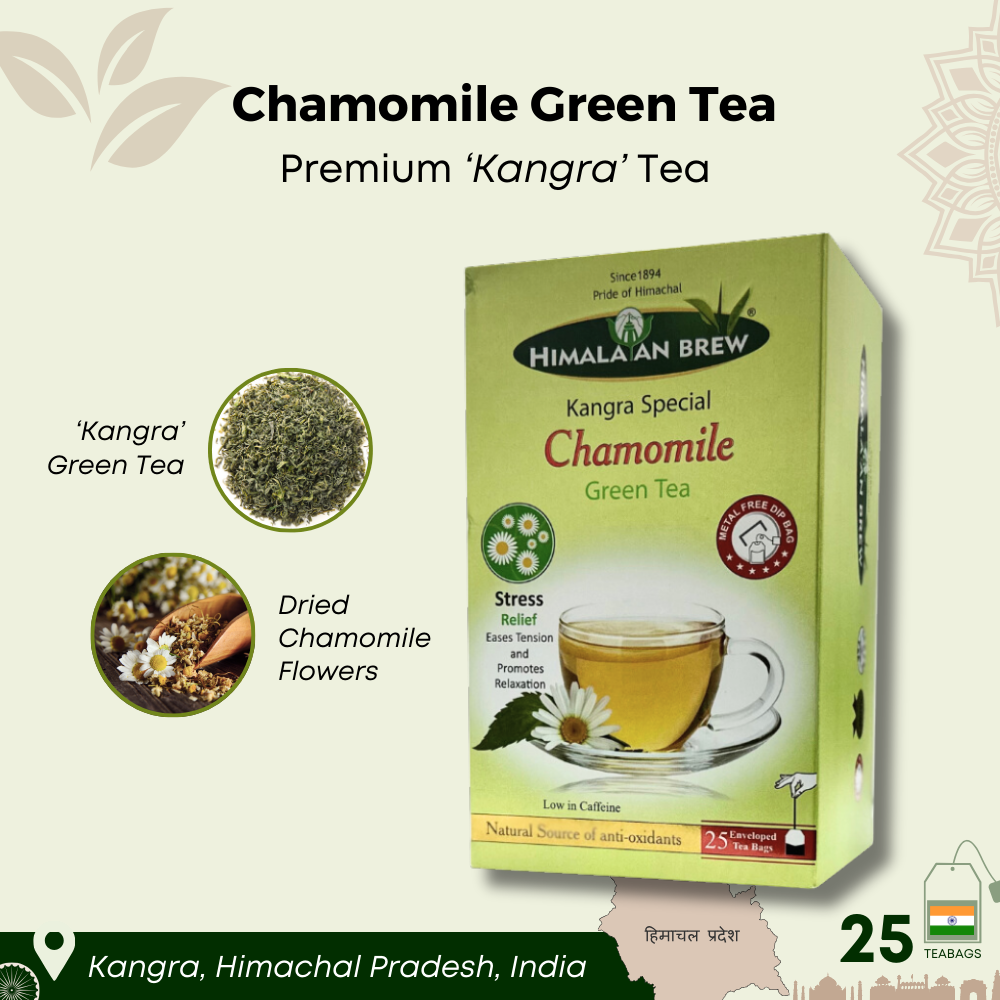 Himalayan Brew Chamomile Green Tea (25 tea bags) ชาเขียว คาโมมาย ชนิดซอง แพ็ค 25 ซอง (low caffeine)