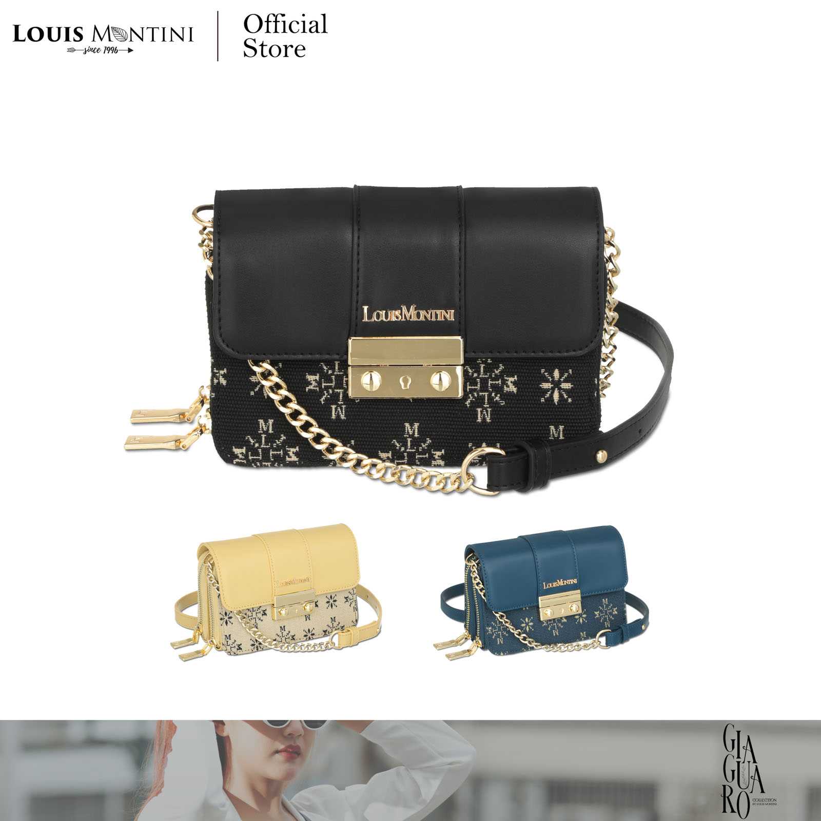 Louis Montini (Giaguaro) กระเป๋าผู้หญิงสะพายข้าง Women's Shoulder Bag LYP05