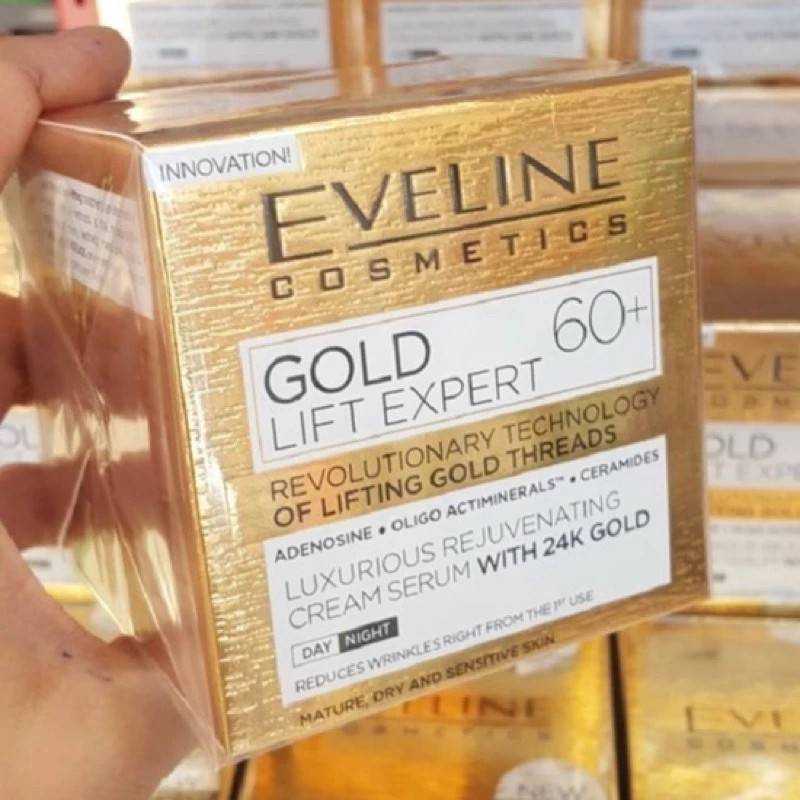 ครีม​บำรุง​ผิวหน้า​  Eveline Cosmetics Gold Lift Expert Day And Night Cream 60+ ปริมาน 50 ml.
