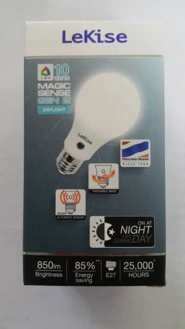 LEKISE หลอดไฟ LED 10W เซ็นเซอร์แสงอาทิตย์ เปิด-ปิดอัตโนมัติ
