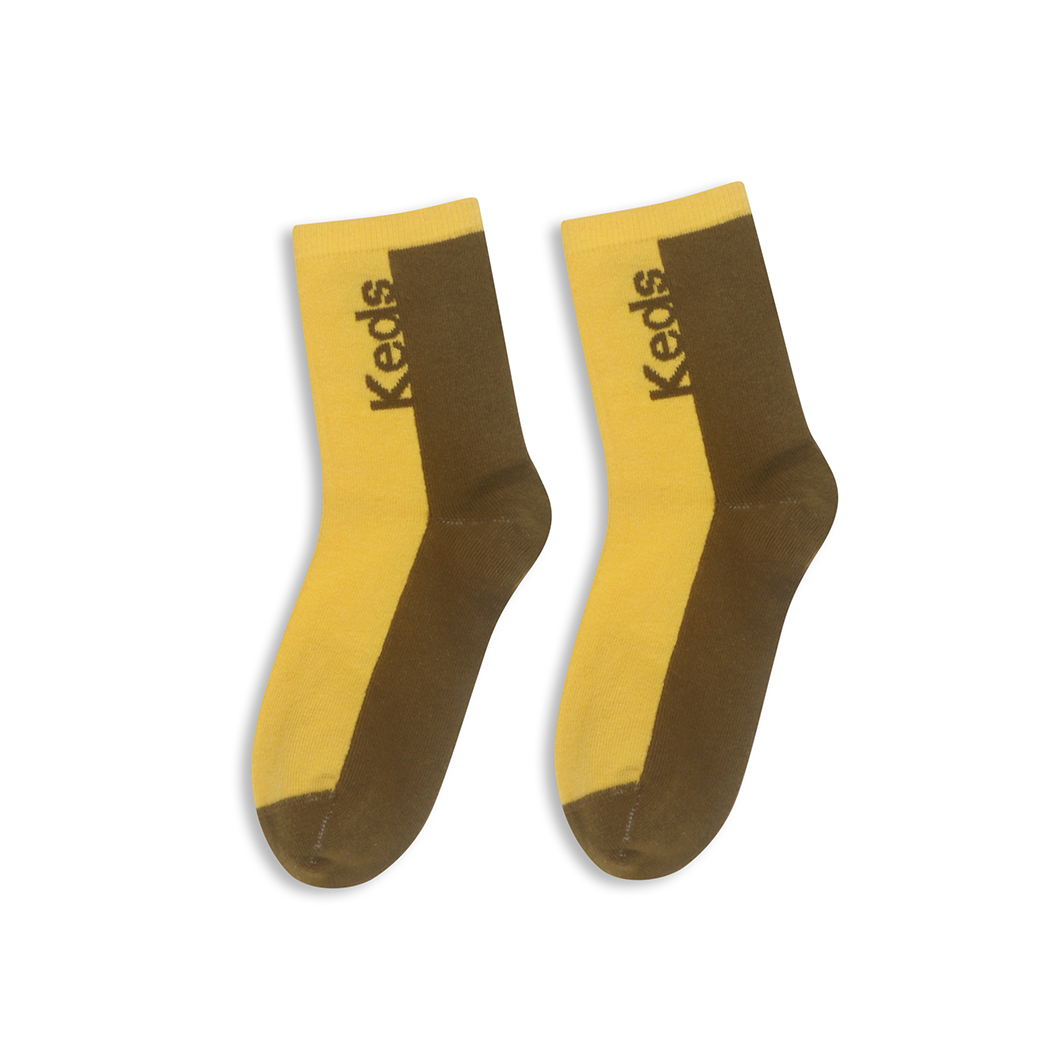 ถุงเท้า รุ่น 2-TONE ANKLE SOCKS สีเหลือง/น้ำตาล