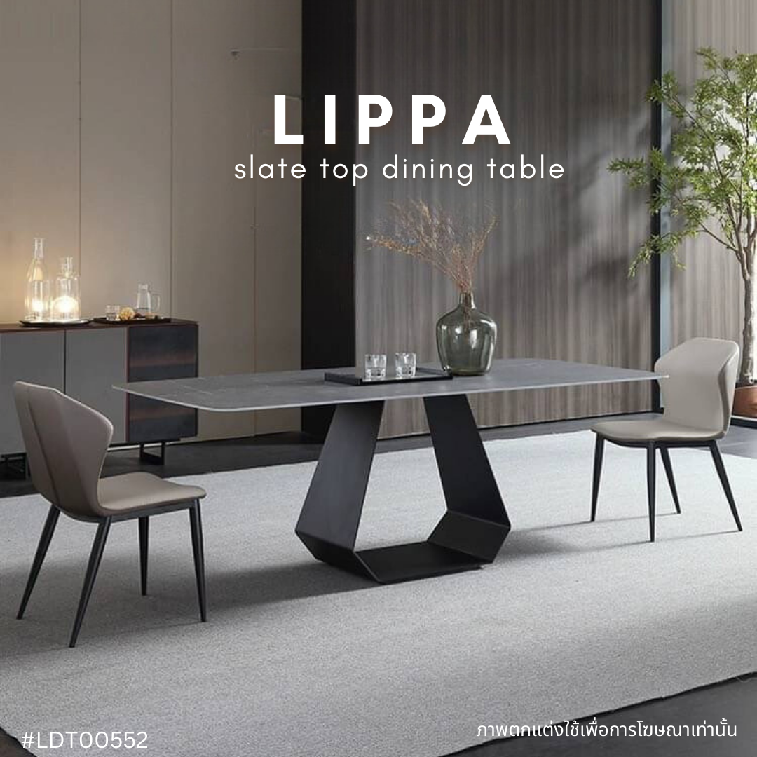 LIPPA slate top dining table  #LDT00552