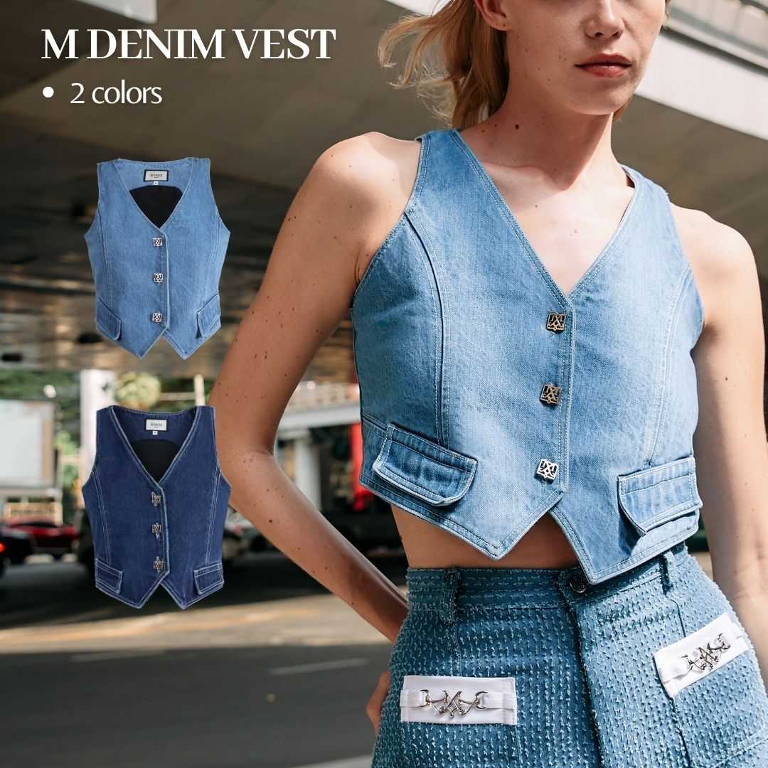 Merge Official - M Denim Vest 2 Colors (พร้อมส่ง)