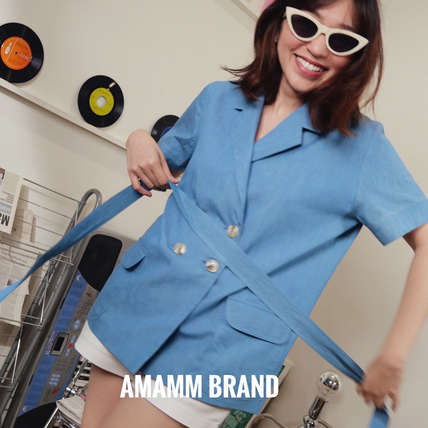 Kawaii Blazer Top - Blue Denim