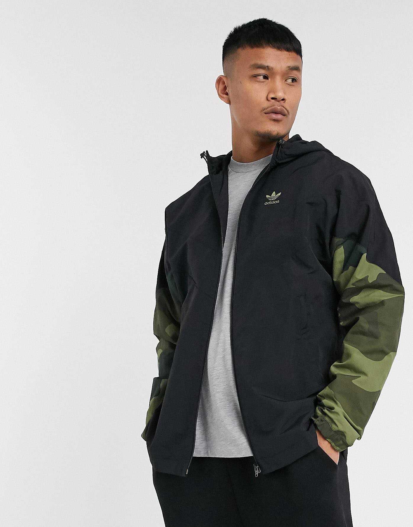 Adidas Originals jacket with camo sleeves