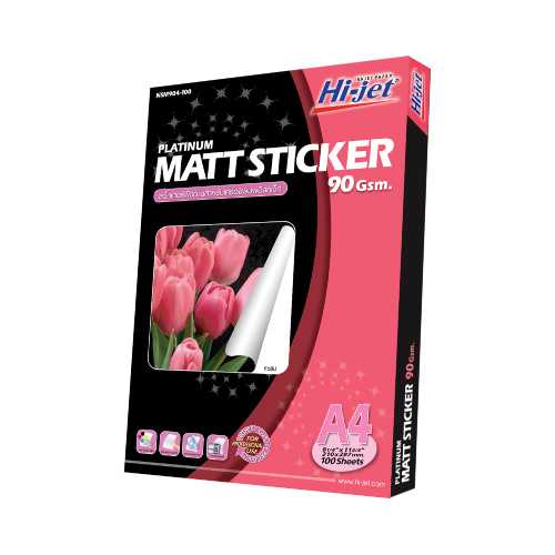 Hi-jet สติกเกอร์ผิวด้าน Inkjet Platinum Matt Sticker 90 แกรม A4