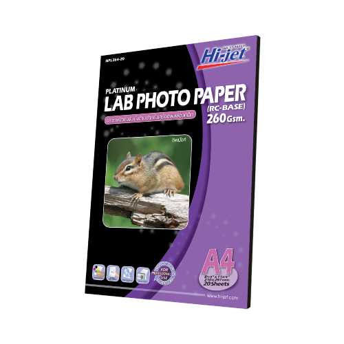 Hi-jet กระดาษโฟโต้ ผิวกึ่งมันกึ่งด้าน Inkjet Platinum Lab Photo Paper (Backside-coated) 260 แกรม