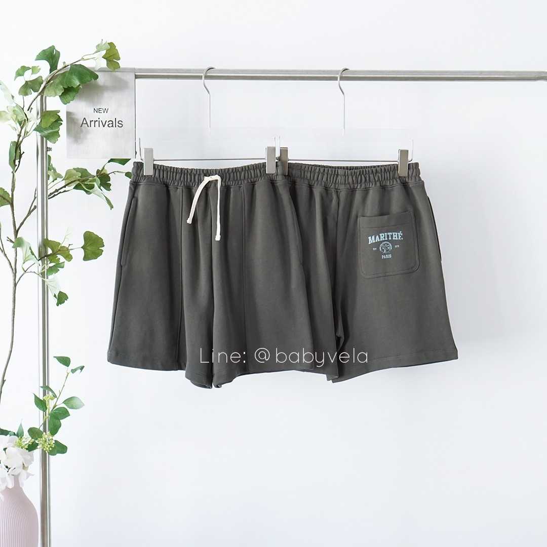 Marithe W Vintage College Logo Sweat Shots (Charcoal)