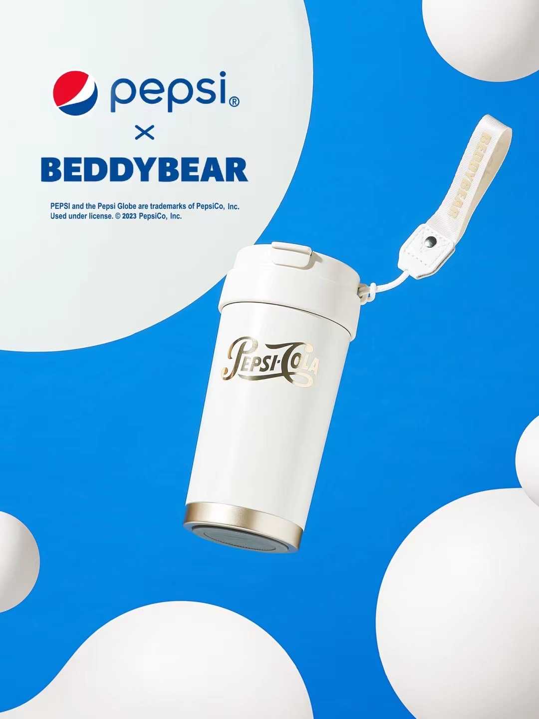 BeddyBearXPepsi กระติกน้ำสูญญากาศ 2IN1 ยกดื่มหรือหลอดดูด เก็บอุณหภูมิ BBA014PS-008 500 ml.