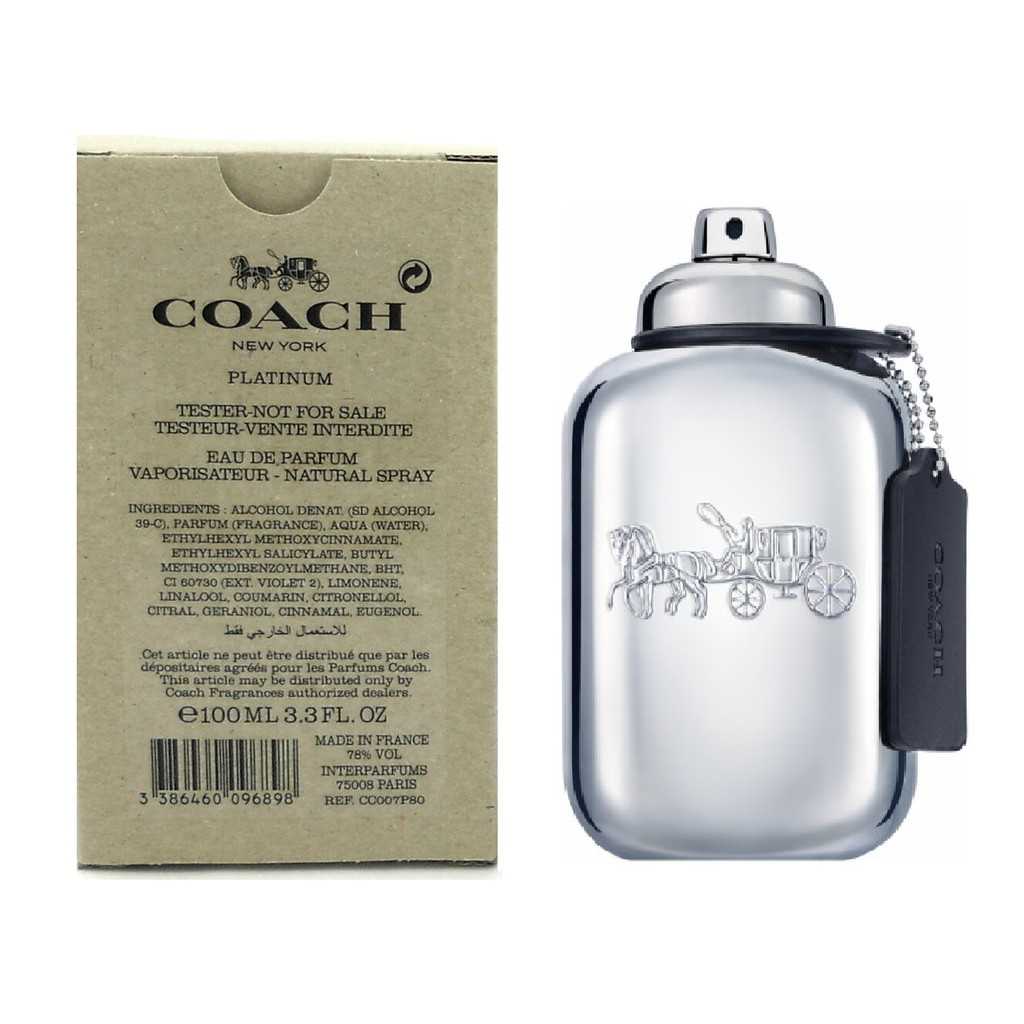 Coach Platinum EDP for Men 100 ml เทสเตอร์ กล่องน้ำตาล