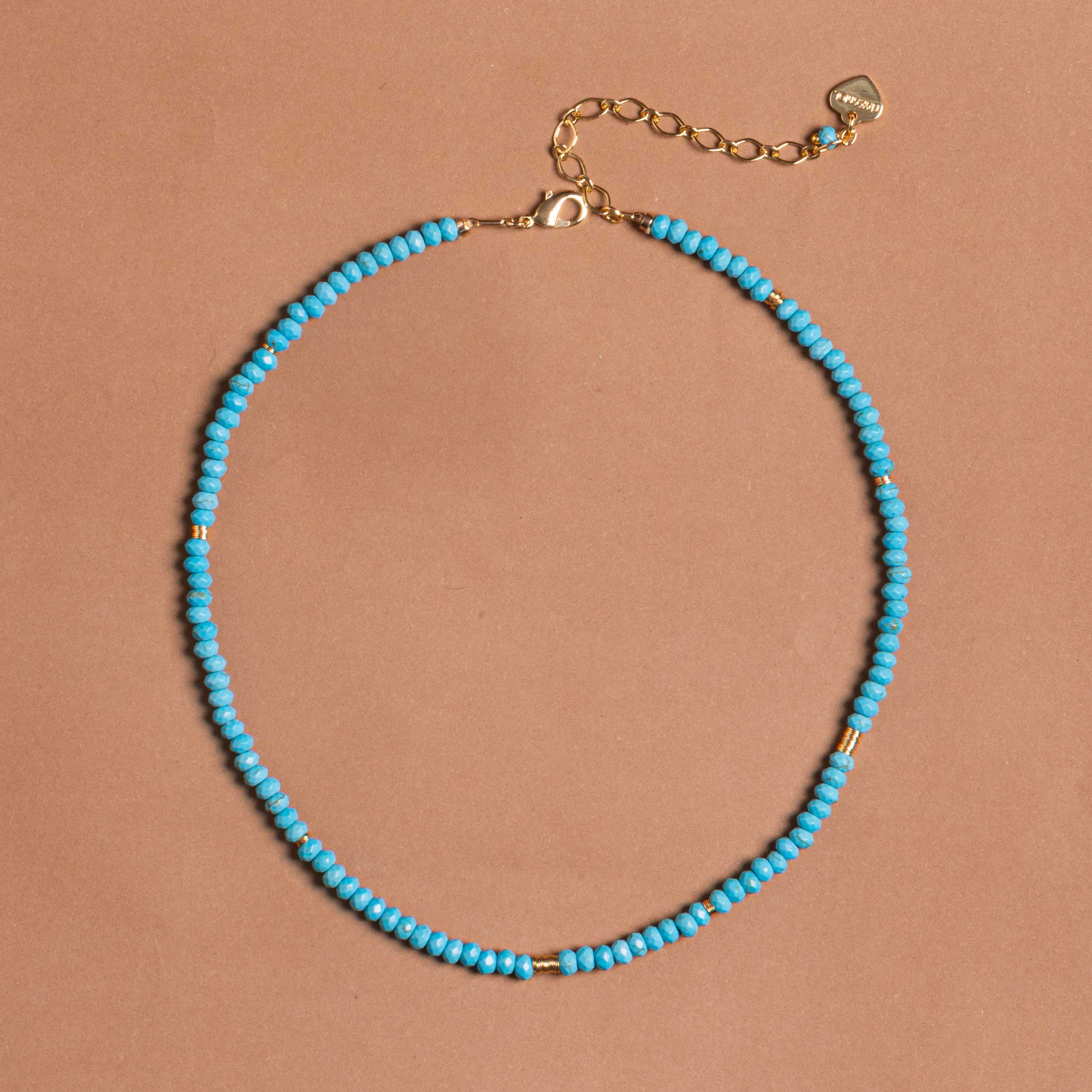 SINGLE STRAND TURQUOISE BEADED NECKLACE