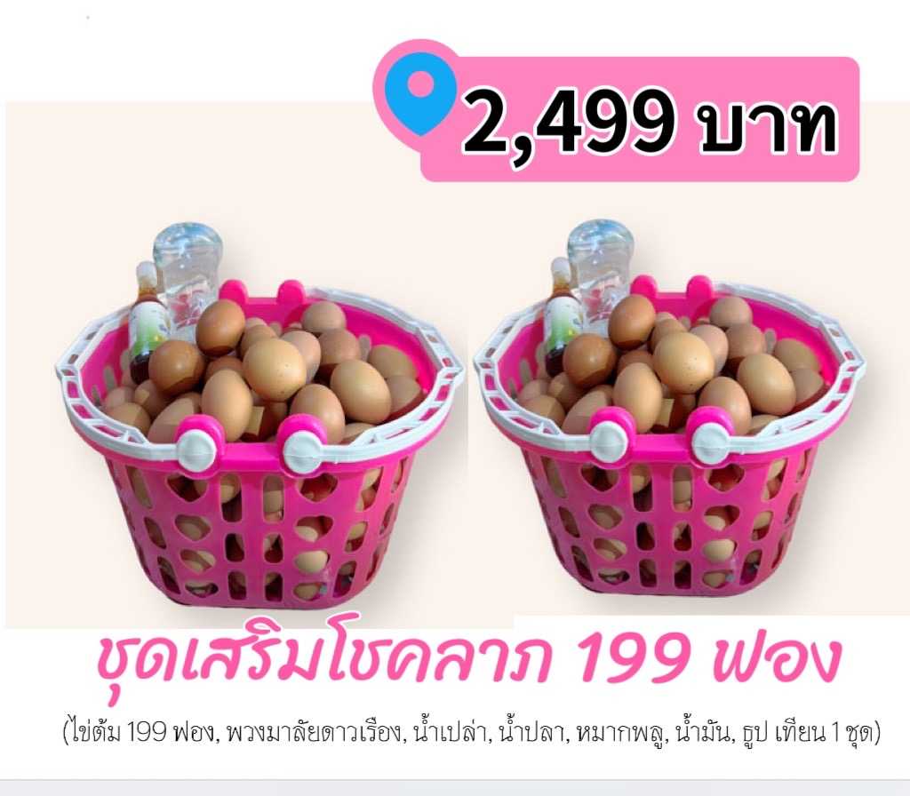 ชุดเสริมโชคลาภ หลวงพ่อโสธร ไข่ต้ม 199 ฟอง