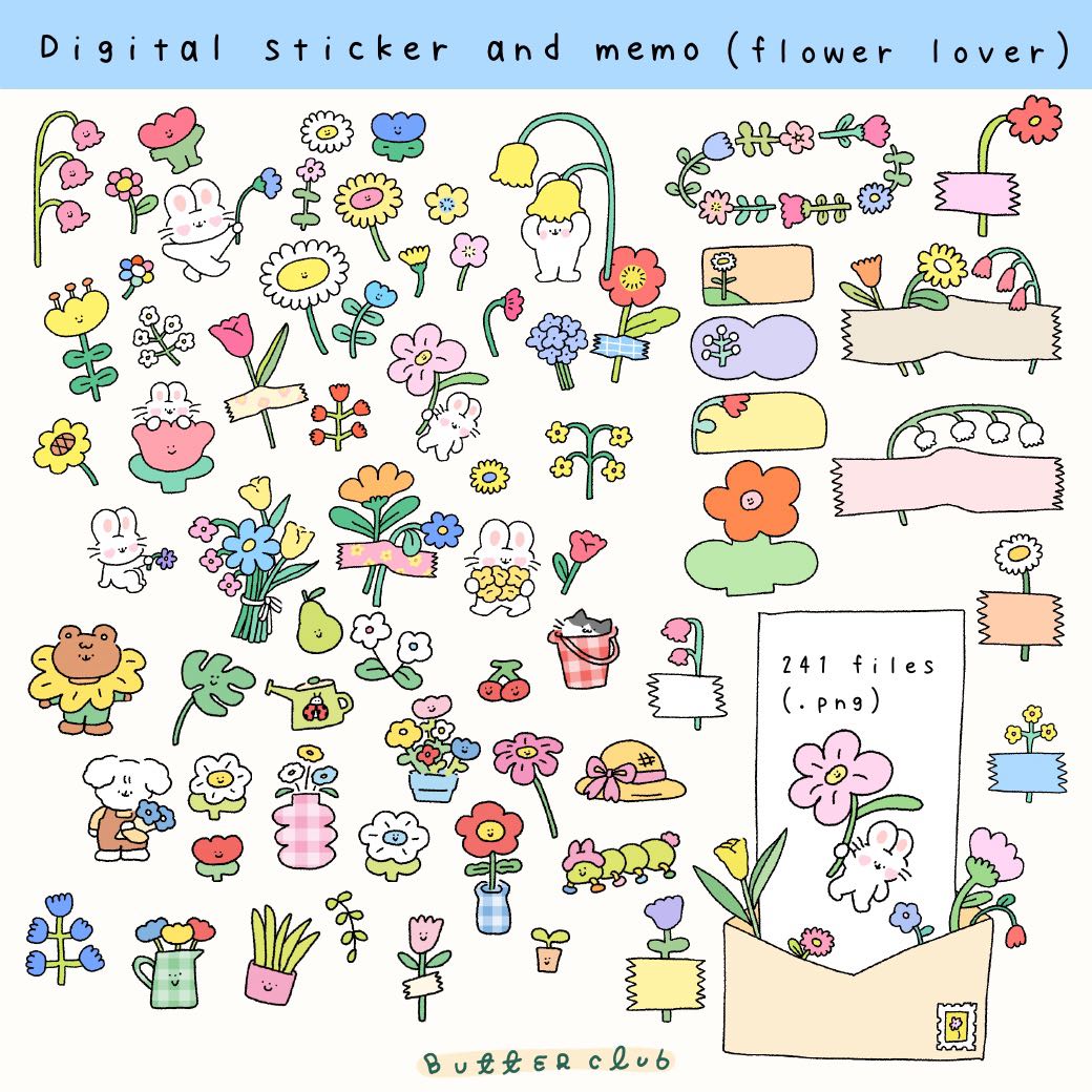 Digital sticker/memo (flower lover)