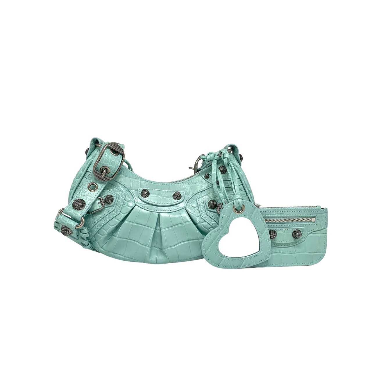 Balenciaga Le Cagole XS mint emboss rhw