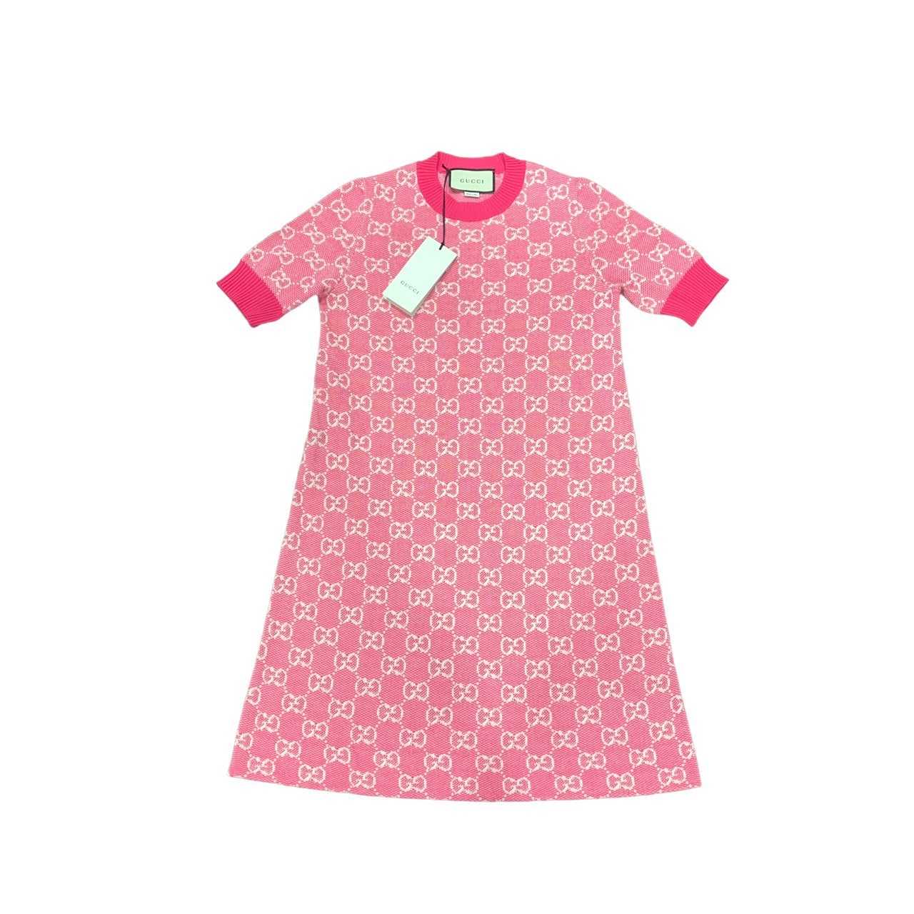 New Gucci Sweater dress gg print pink size XS