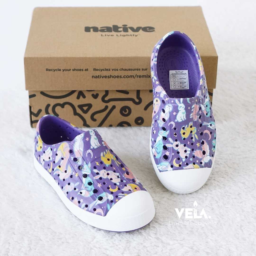 Native Jefferson Sugarlite™ Print Child (Ultra Violet/ Shell White/ Starlight Woodland Friends)