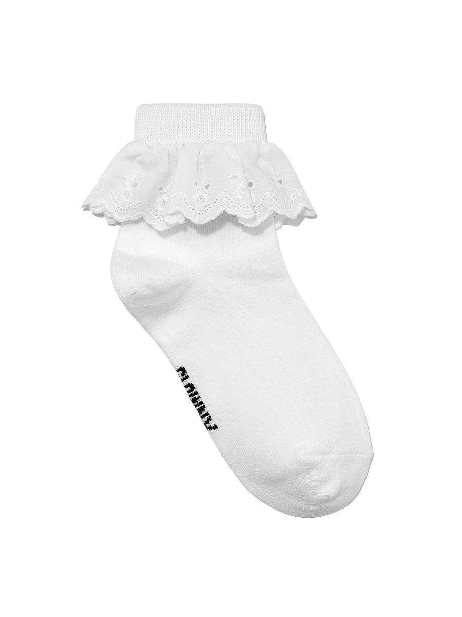 (pre,รวมส่ง) girlfriend lace ruffle socks WHITE/ glowny