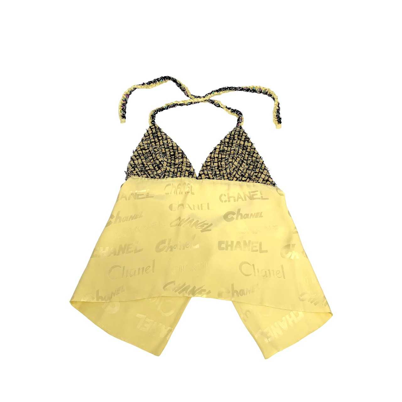 Chanel Top black/yellow sz.36 คล้องคอ