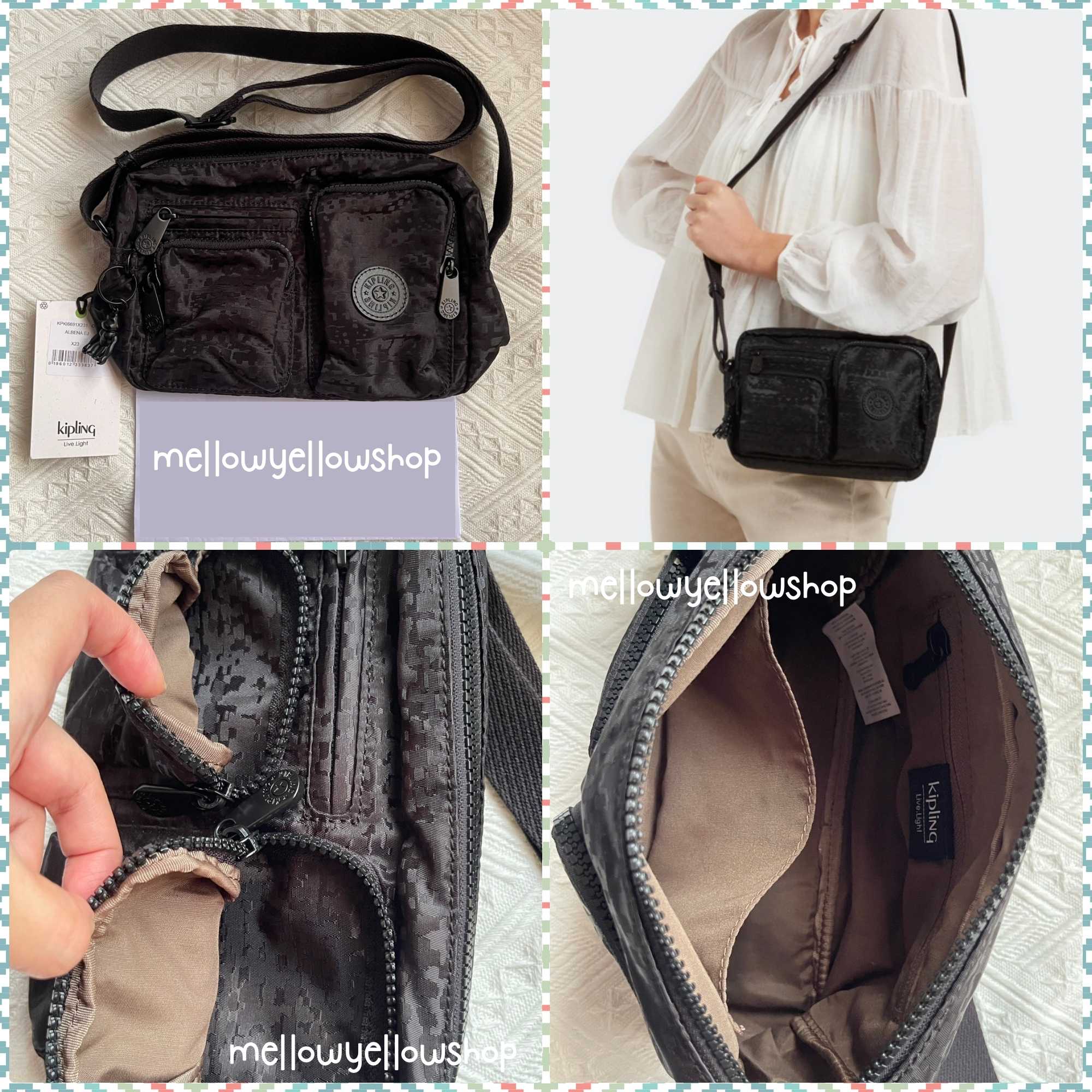 ❌ ลดเคลียร์ กระเป๋า Kipling albena small urban black