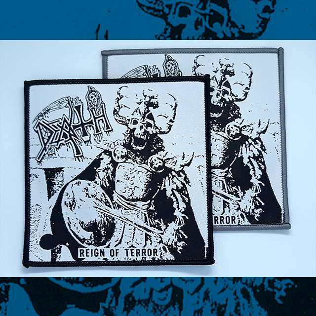 DEATH 'Reign Of Terror' Woven Patch( 9.5 X 9.5 Cm.) อาร์มแบบทอ