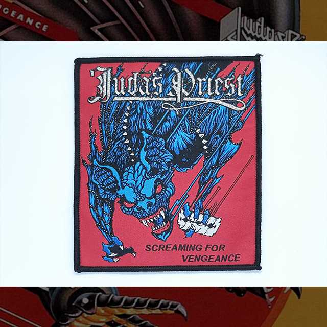 JUDAS PRIEST 'Screaming For Vengeance' Woven Patch (อาร์มแบบทอ)  9.2 Cm. X 10.5 Cm.