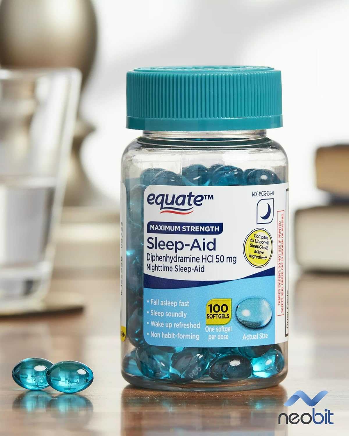 Equate Sleep-Aid Softgels, 50 mg, 100 Count