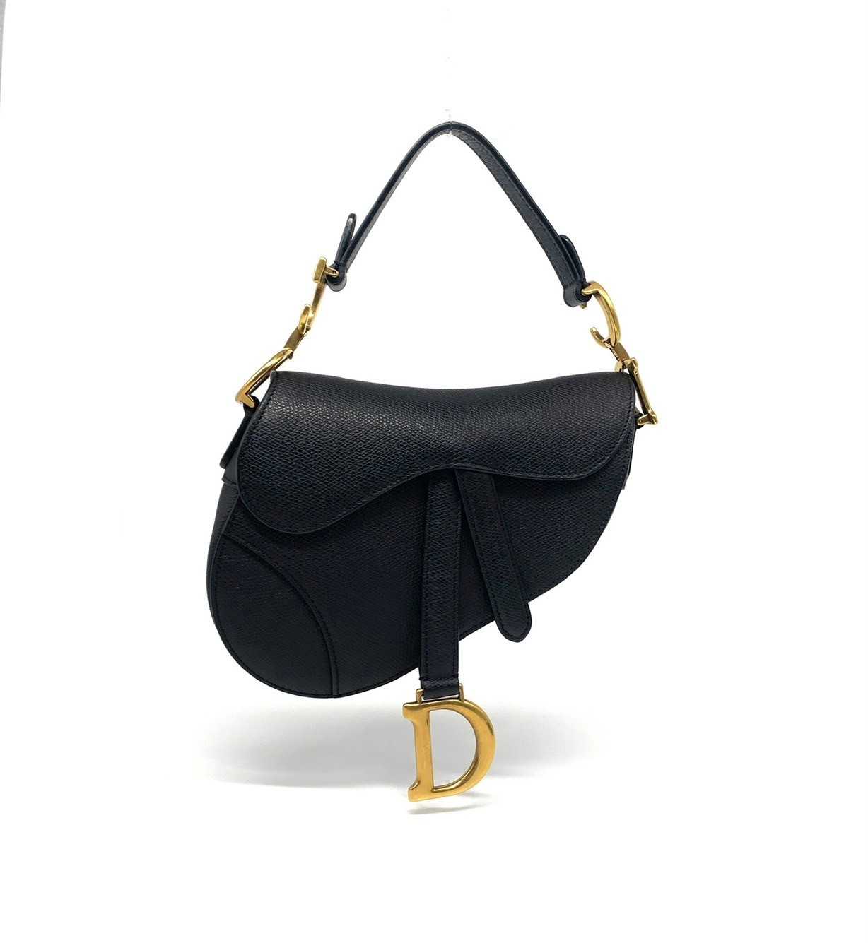 Dior Saddle mini black grained calf ghw dc18
