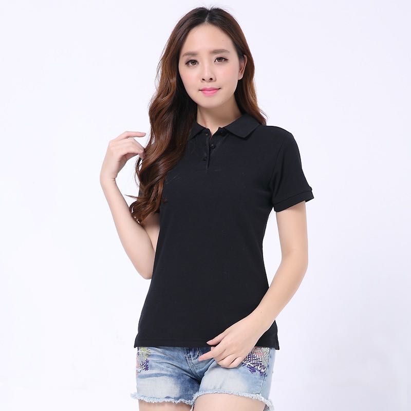 เสื้อโปโล ผ้า 100% Cotton สีดำ