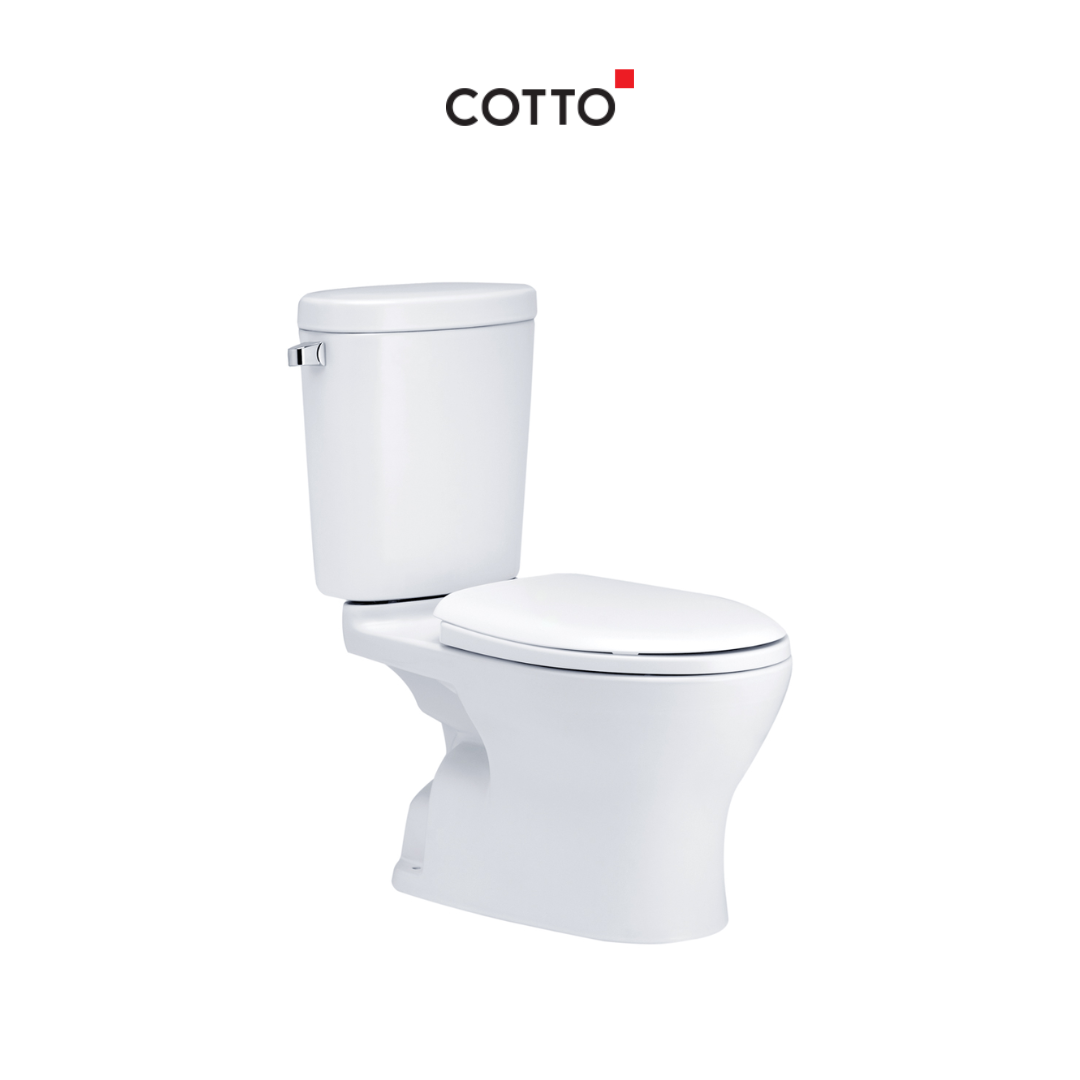 COTTO สุขภัณฑ์สองชิ้น ท่อลงพื้น รุ่น C1380 เพอร์เฟค ฟิต