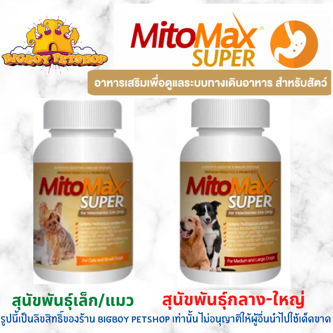 MitoMax SUPER [ของแท้] อาหารเสริมเพื่อดูแลระบบทางเดินอาหารสำหรับสัตว์เลี้ยง (30 แคปซูล)