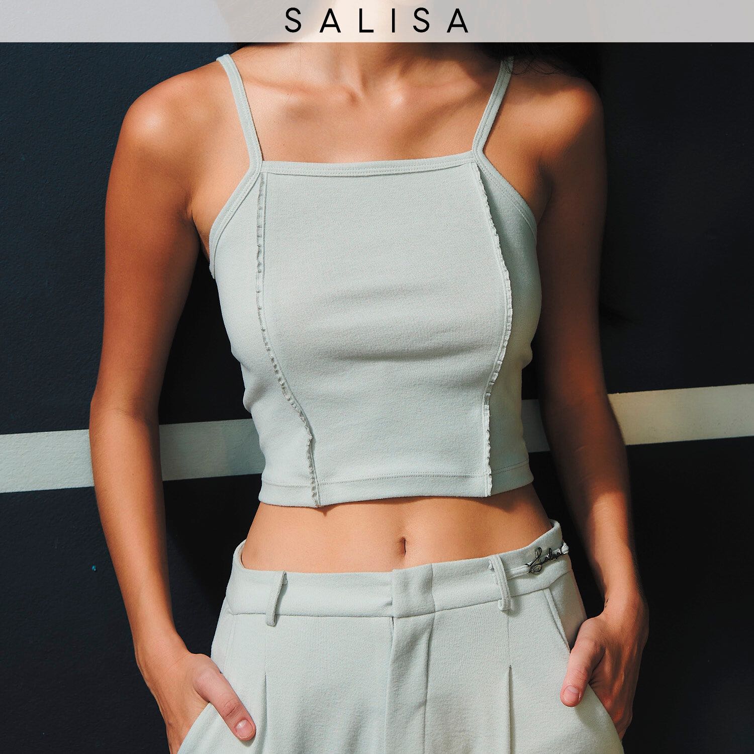 TANK SS24 Reversible Top (front/back) Soft Brushed Jersey Cloud Grey