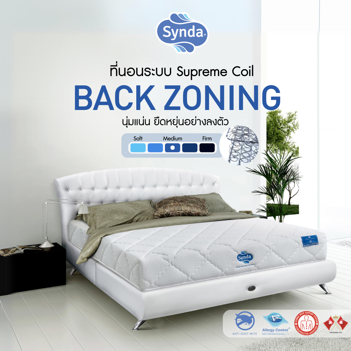 Synda Back Zoning ที่นอนระบบ Supreme Coil