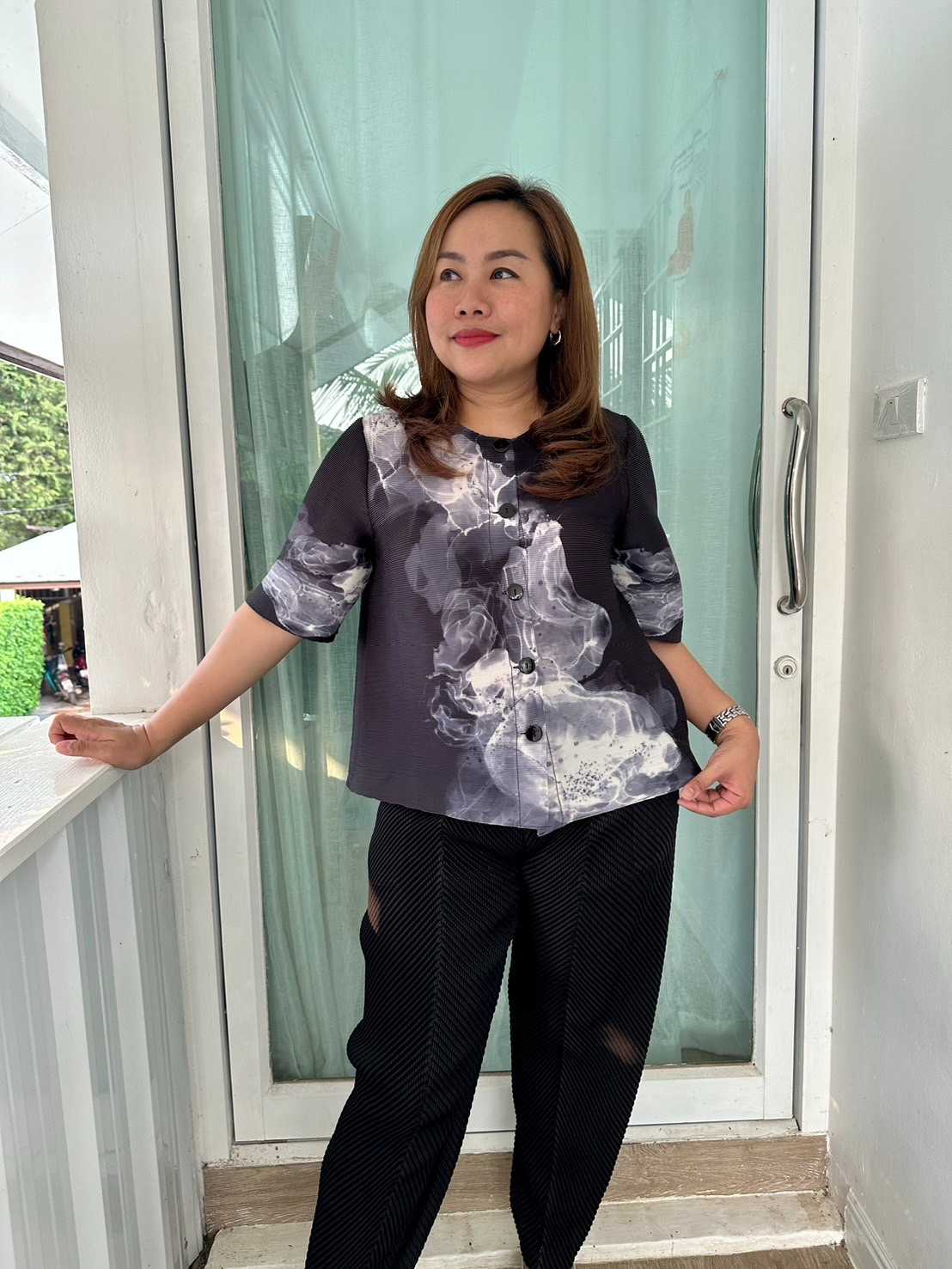 Peatbynisa A333  เสื้ออัดพลีท เนื้อผ้าPolyester100%