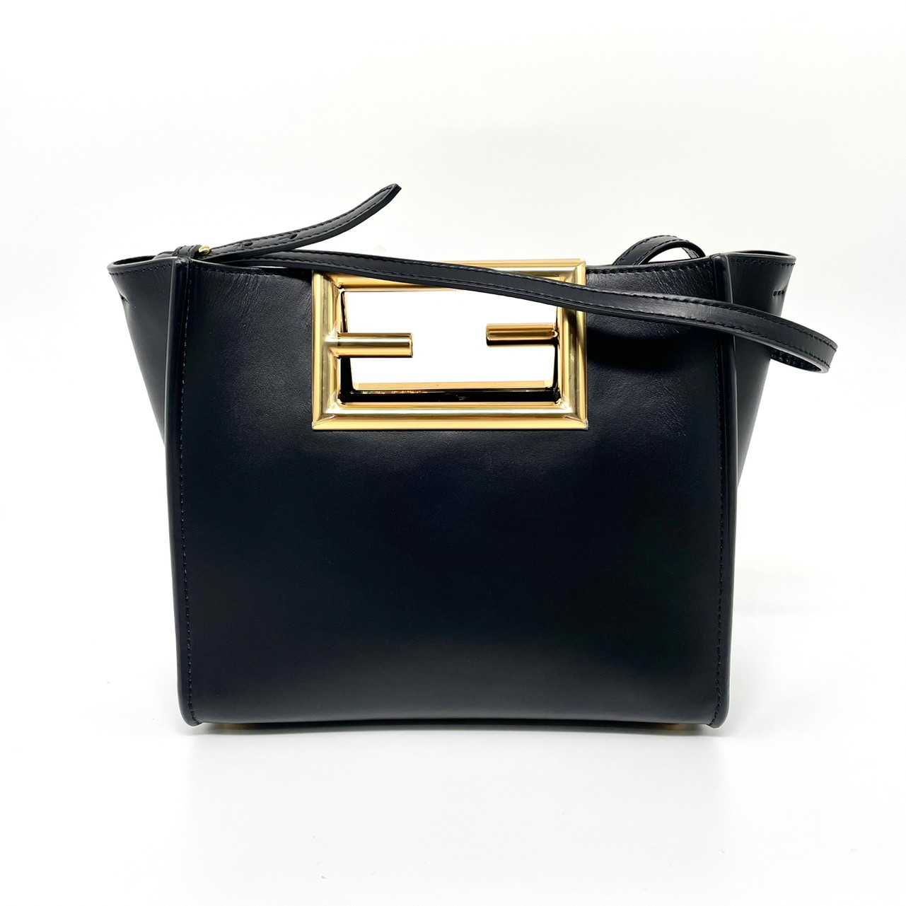 Fendi way small  black smooth calf skin ghw ปี21