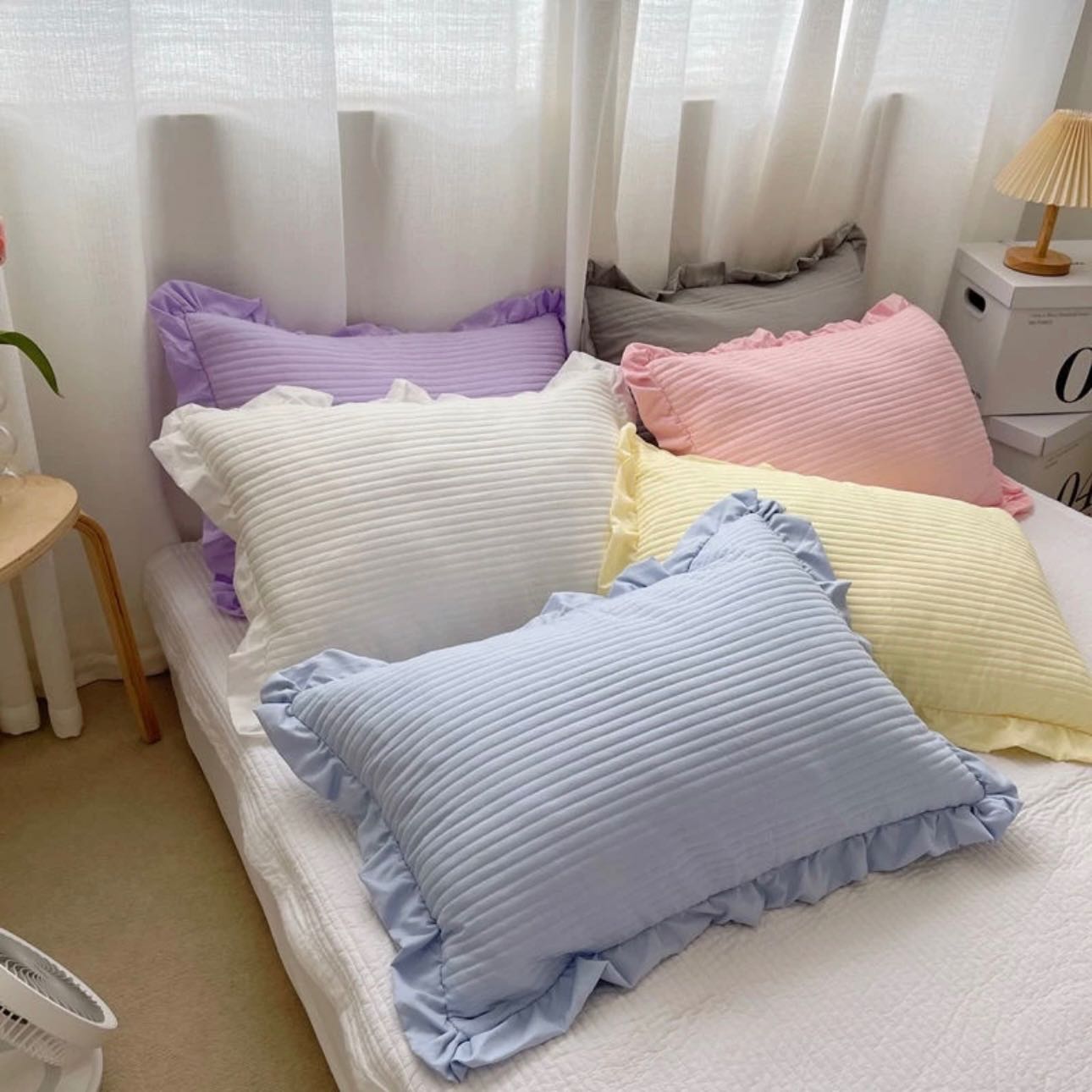 ปอกหมอน : ผ้าฝ้ายสีระบาย (pre-order)