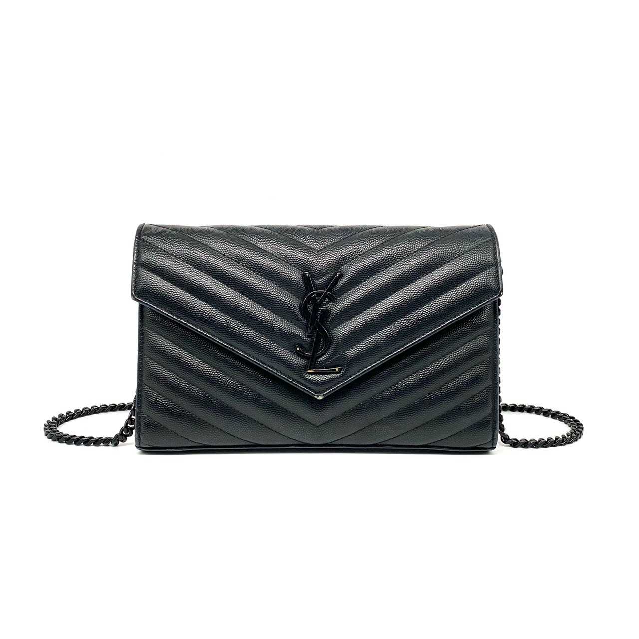 Ysl Woc9 black grained black hardware dc19