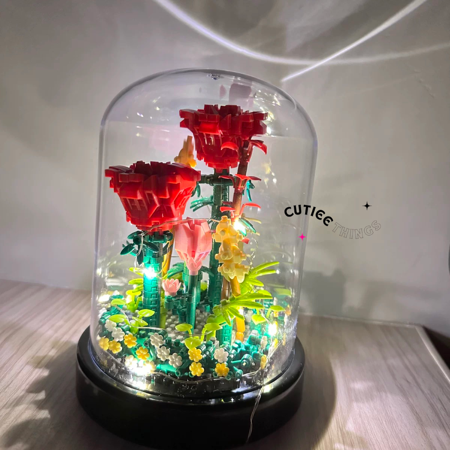 #พร้อมส่ง เลโก้สวนดอกไม้แบบโดมครอบ ดอกกุหลาบ