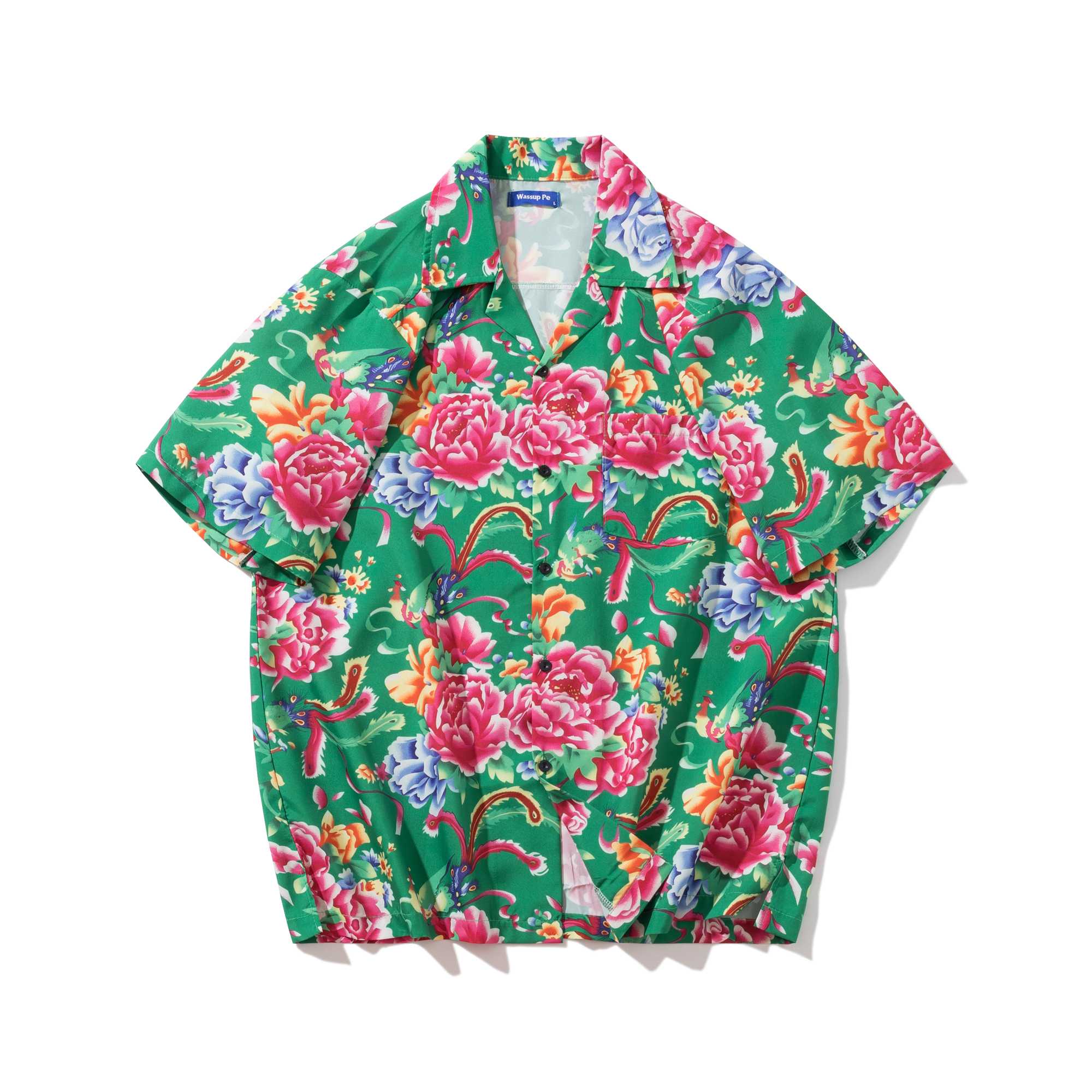 เสื้อเชิ้ตฮาวาย คอวี แขนสั้น ทรงหลวม ขนาดใหญ่ เหมาะกับเดินชายหาด แฟชั่นฤดูร้อน /Wassuppe