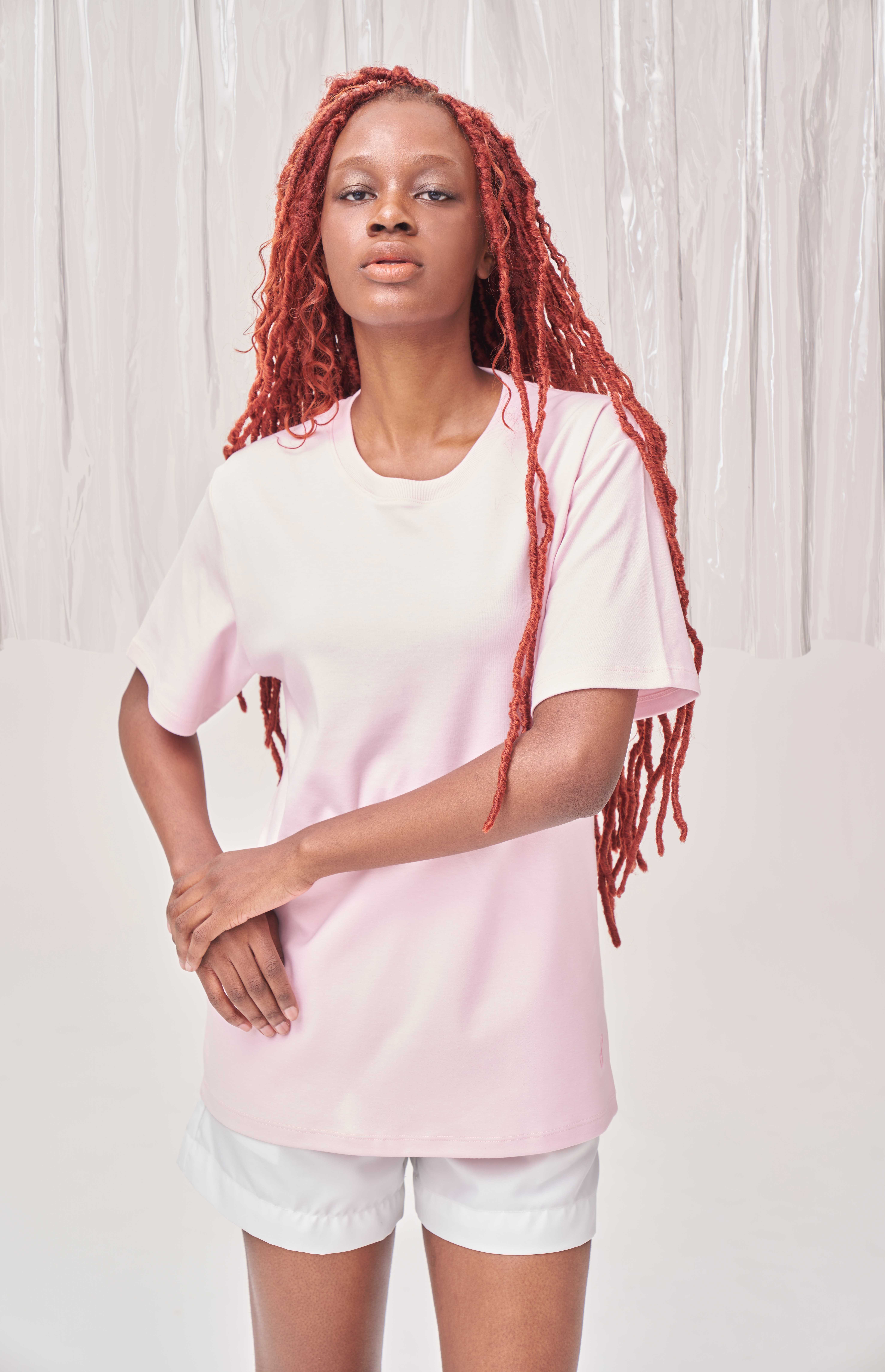 UPTOYOU UNISEX BASIC PINK ROSE TEE