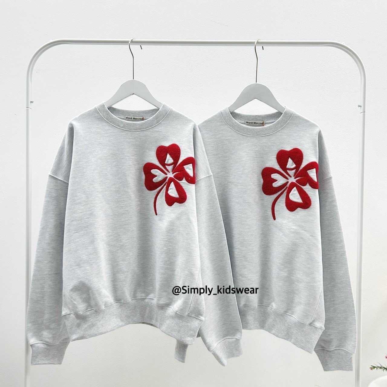 Mardi Clover Sweatshirt_Oatmeal/Red  (New Collection)