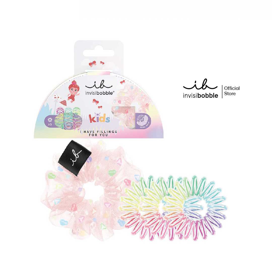 invisibobble ยางรัดผม ผมบาง ผมไม่เป็นรอย รุ่น KIDS Set I HAVE FILLINGS FOR YOU (1 กล่องบรรจุ 4 ชิ้น)