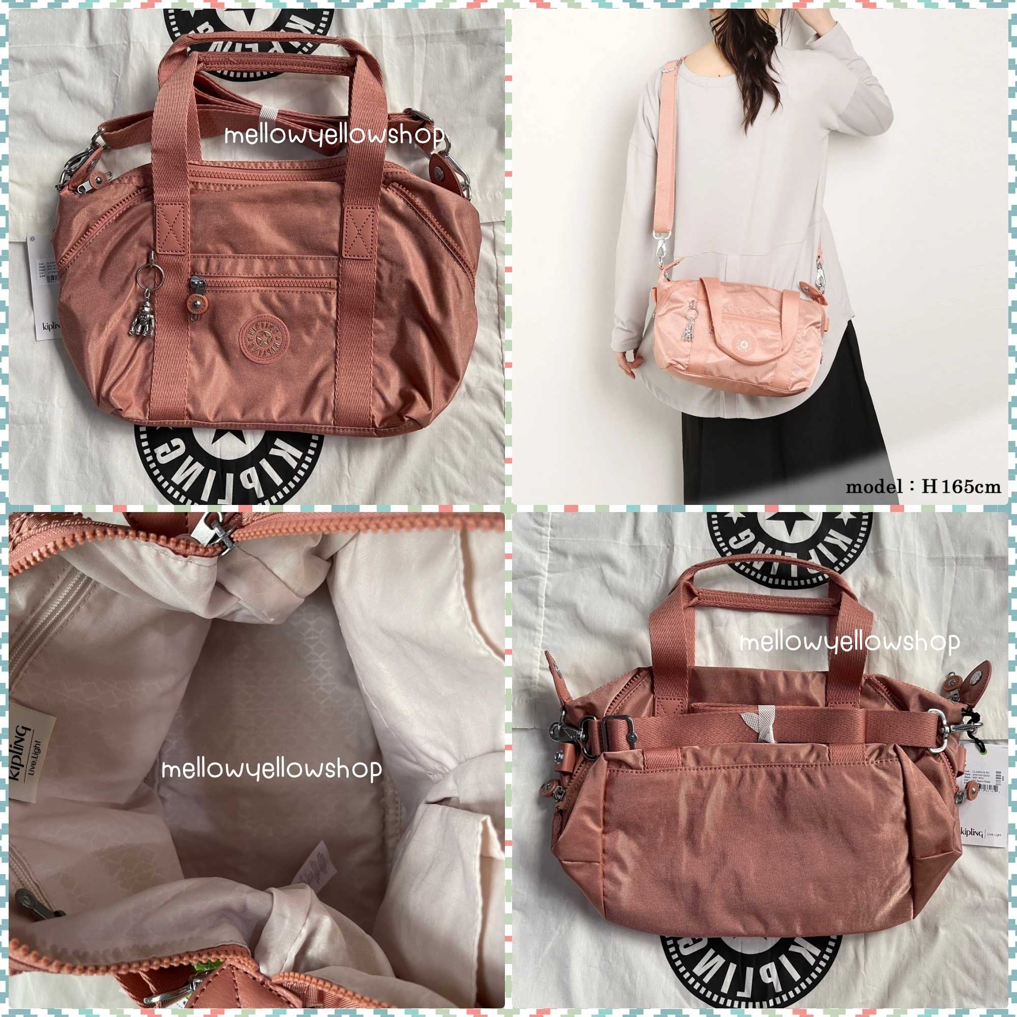 ❌ ลดเคลียร์ กระเป๋า Kipling art mini handbag dt #warm rose