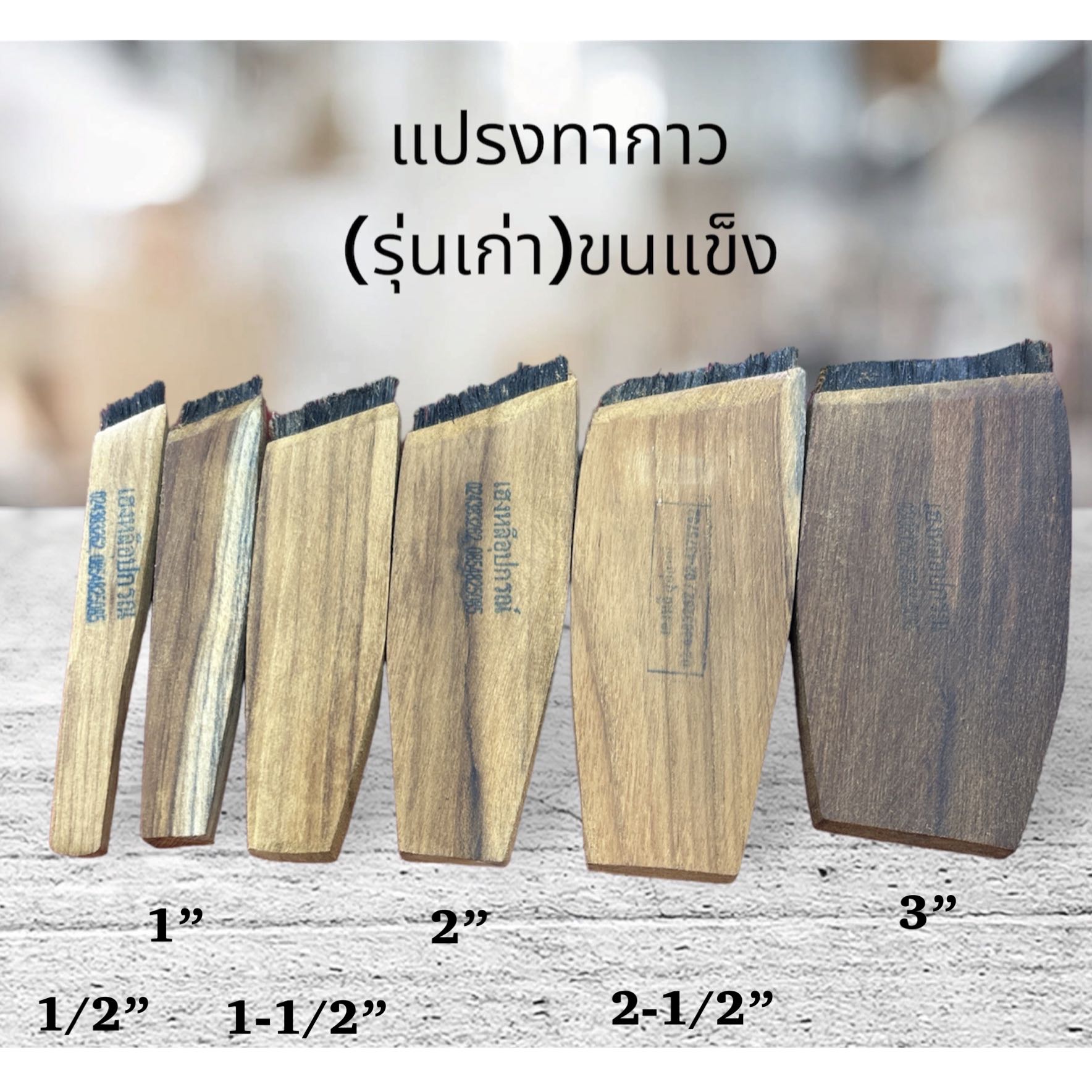 แปรงทากาว (รุ่นเก่า) ขนแข็ง ครึ่งนิ้ว