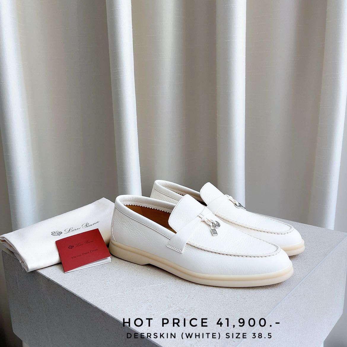 LORO PIANA Loafers (Deerskin) white size 38.5