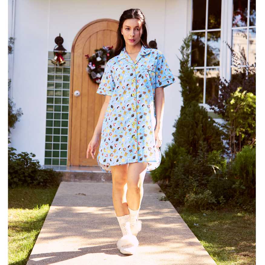 PAUL FRANK ชุดนอนกระโปรง WOMENS JULIUS AND FRIENDS CHILLING DAY SS DRESS
