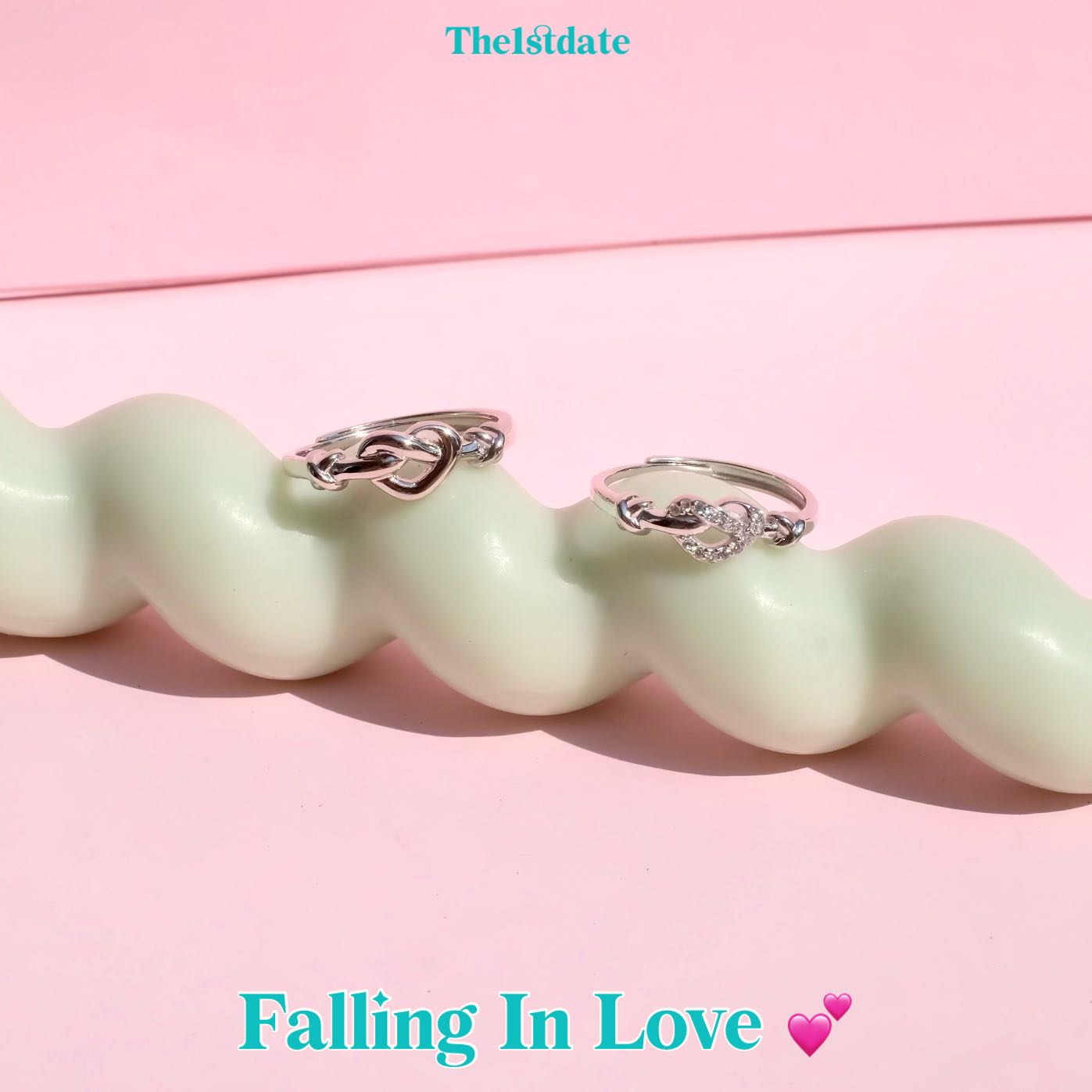แหวนคู่รุ่น falling In Love-ส่งฟรี s925
