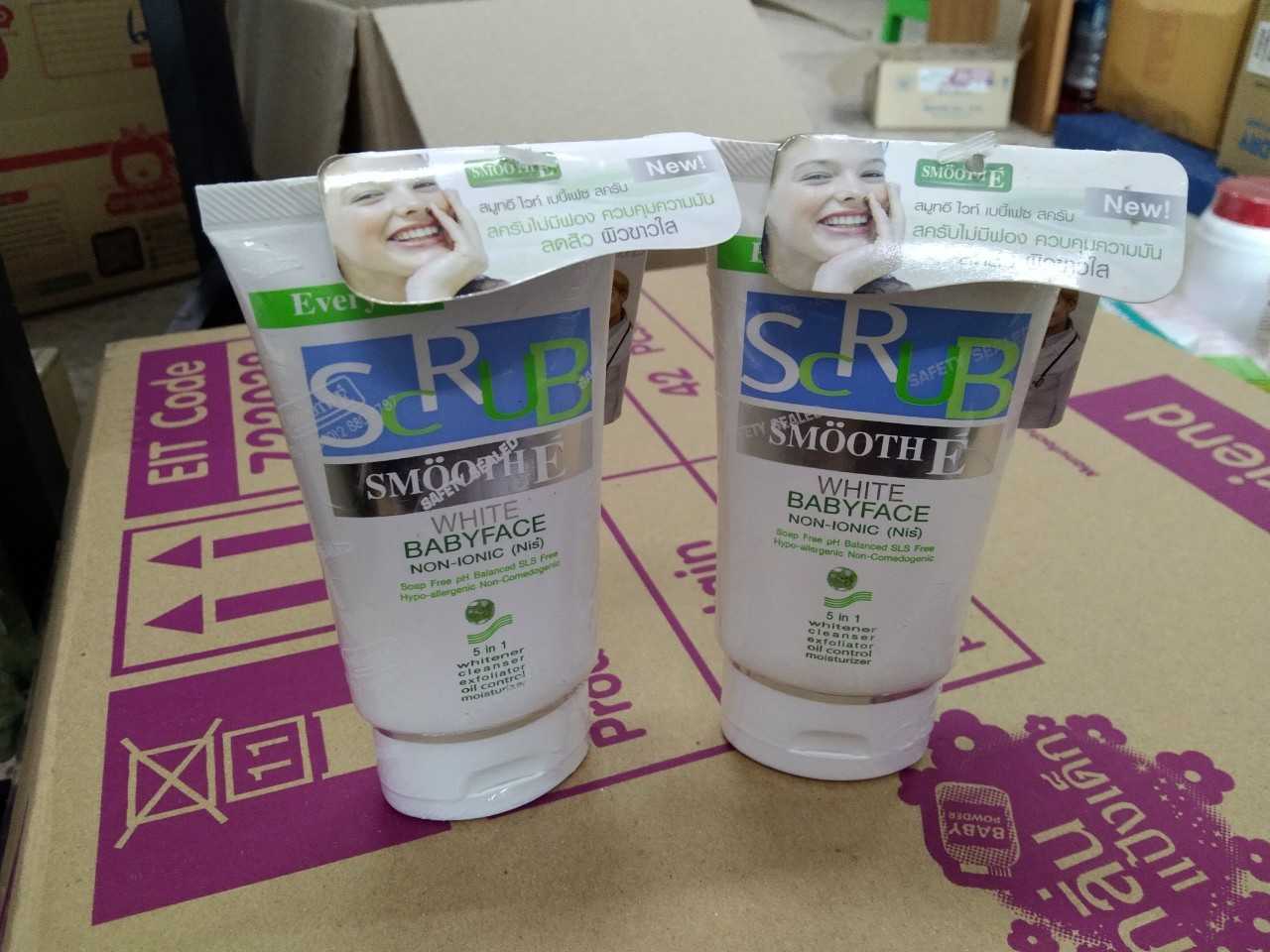 Smooth-E white babyface scrub ไวท์เบบี้เฟซสครับ 1.2oz