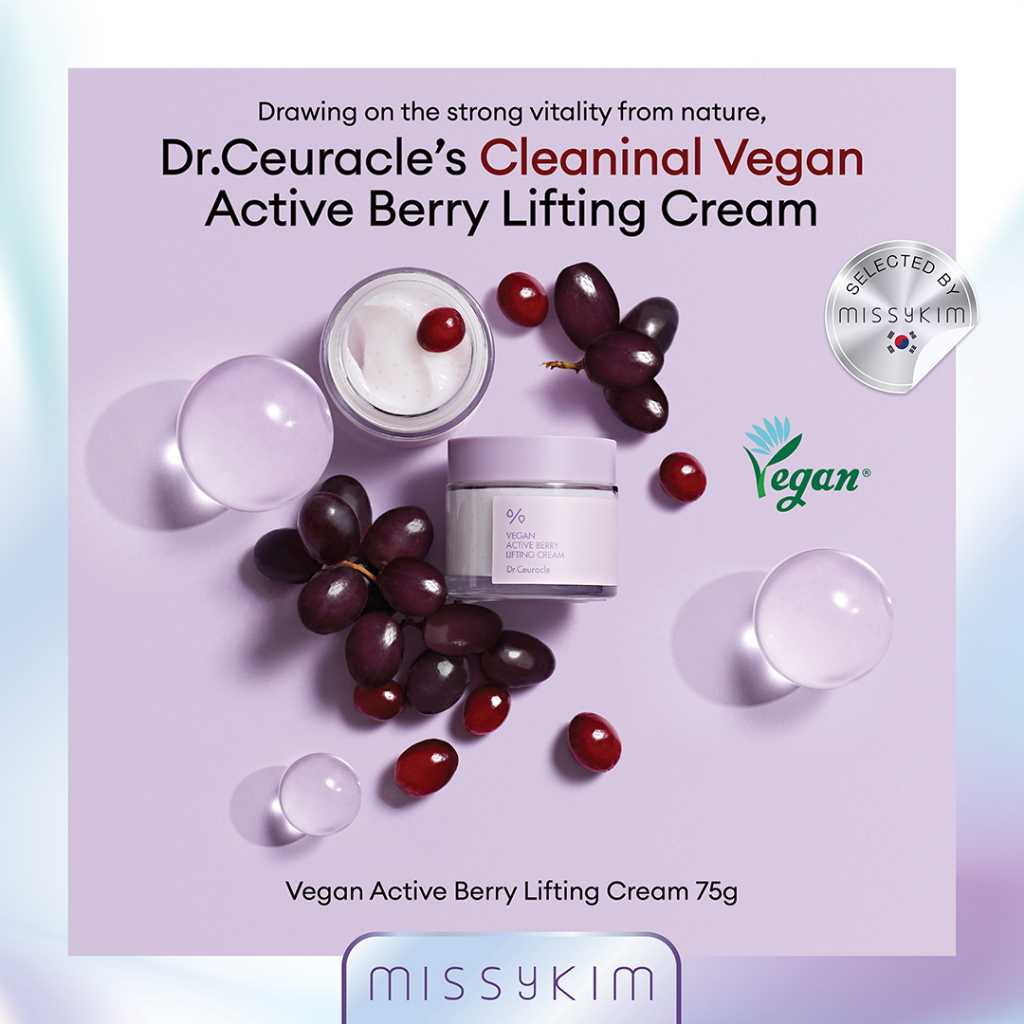 Dr.ceuracle ACTIVE BERRY LIFTING CREAM VEGAN100% ช่วยยกกระชับและเพิ่มความยืดหยุ่นให้กับผิวหน้า 75g.