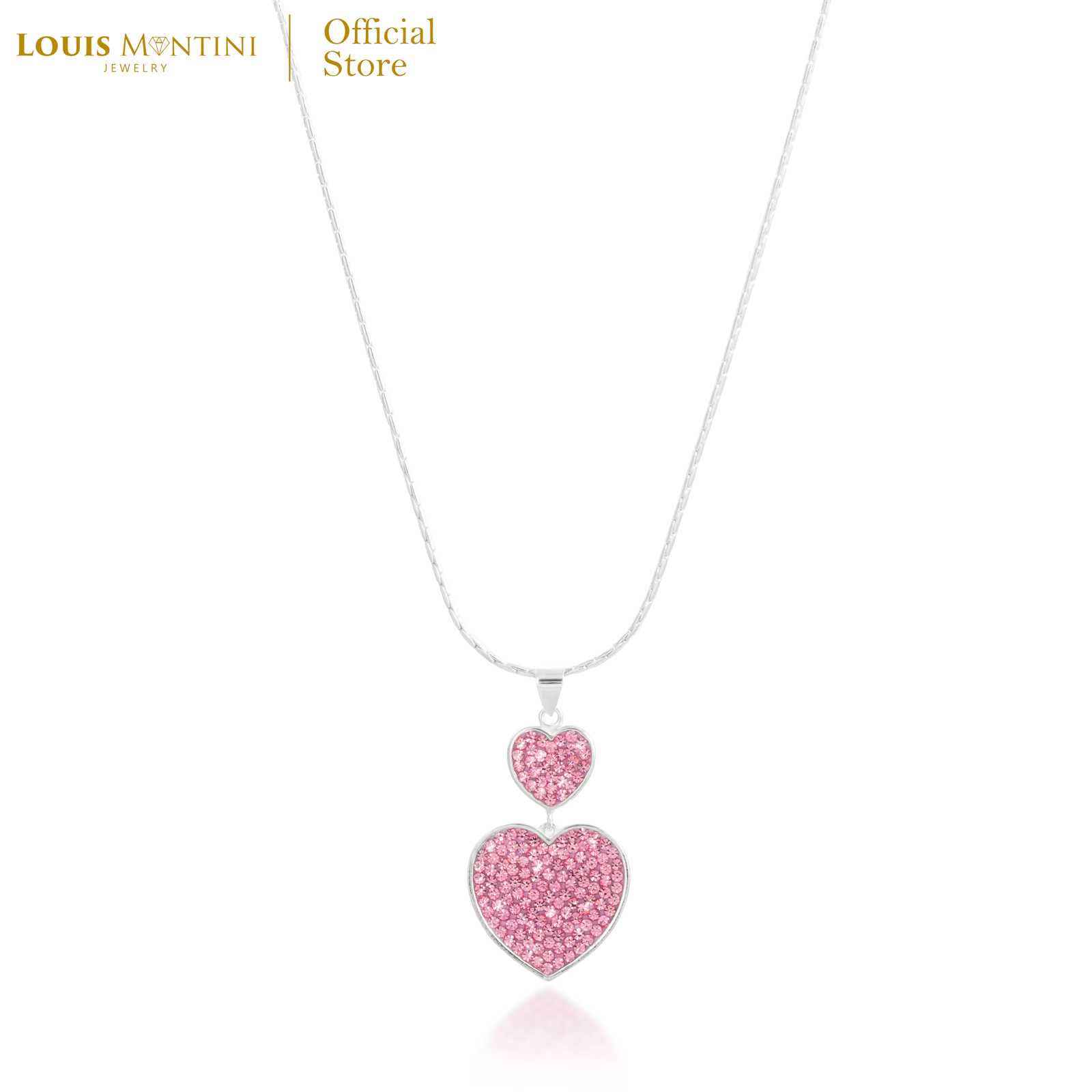 Louis Montini (Jewelry) Necklace สร้อยคอเงินแท้ 92.5% สร้อยคอผู้หญิง รูปหัวใจ LJNC13