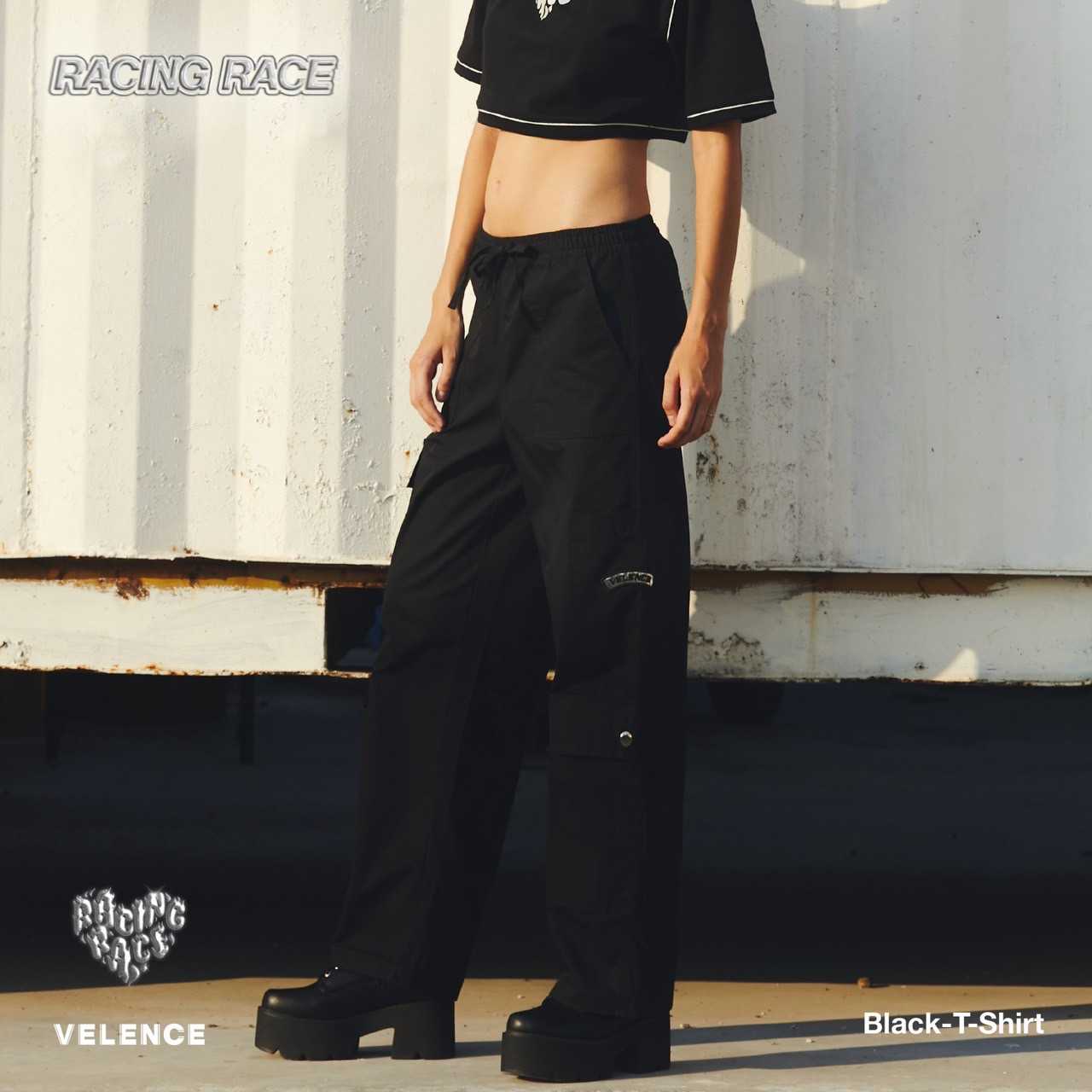 Black Cargo Pants 'Racing Race'